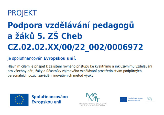 Projekt EU - Podpora vzdělávání pedagogů a žáků